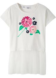 T-shirt Basique Fille Nutmeg 11-12 Ans – Blanc Floral Col Rond, Coton, Très Bon état