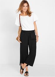 Jupe-culotte en viscose avec ceinture à nouer, bpc bonprix collection