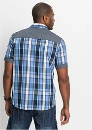 Chemise manches courtes avec empiècements denim, bonprix
