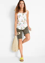 Bermuda paper touch en coton à taille confortable, bonprix