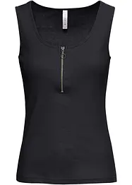 Top côtelé à encolure zippée, bonprix