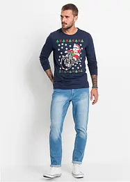 T-shirt manches longues motif de Noël Slim Fit, bonprix