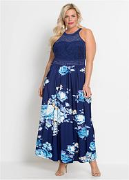 Robe longue estivale avec imprimé floral et empiècement dentelle, BODYFLIRT boutique