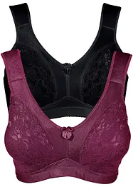 Lot de 2 soutiens-gorge grand maintien sans armatures avec bretelles rembourrées, bonprix