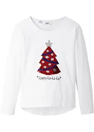 T-shirt manches longues fille avec paillettes réversibles, coton bio, bonprix