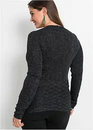 Pull côtelé avec lurex, bonprix