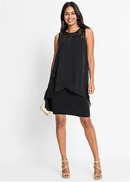 Robe en jersey et crêpe, bonprix