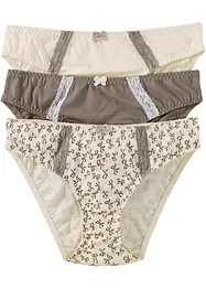 Lot de 3 slips à imprimé féminin, bonprix