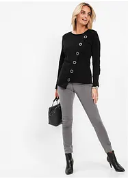 Pull en fine maille à rivets, bonprix