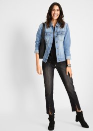 Veste en jean à empiècement latéral côtelé, bpc bonprix collection