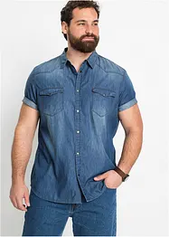 Chemise manches courtes en jean, Slim Fit, bonprix