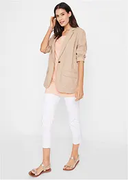 Blazer long en lin majoritaire, Loose Fit, bpc bonprix collection