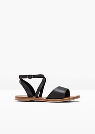 Sandales B.O.C Born Concepts Noir Cuir à Fleurs - Taille 6 Femme - Confort Bohème