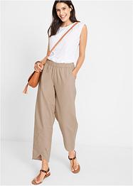 Pantalon en lin majoritaire, longueur cheville et taille confortable, Loose Fit, bpc bonprix collection