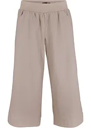 Pantalon en lin à empiècement taille confortable, longueur 3/4, bonprix