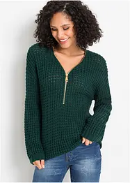 Pull en maille avec zip, bonprix