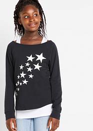 T-shirt fille avec top (Ens. 2 pces.) en coton, bpc bonprix collection