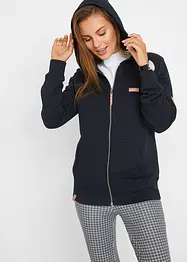 Sweat zippé à capuche, 100% coton, bonprix