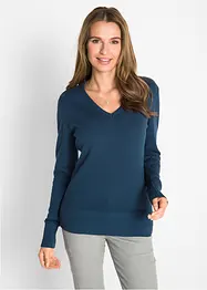 Pull col en V en fine maille, bpc bonprix collection