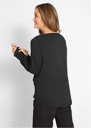 Blouse en viscose col V, manches longues, bonprix