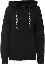 Pull en maille à capuche, bonprix