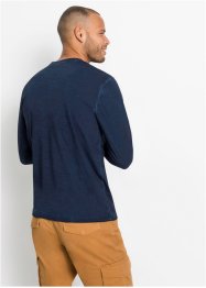 T-shirt col Henley, manches longues aspect délavé, bpc bonprix collection
