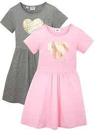 Lot de 2 robes en jersey 100% coton, bonprix