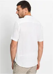 Chemise manches courtes en lin à col montant, bonprix
