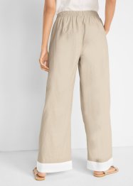 Pantalon en lin extra large style double épaisseur avec taille confortable, bpc bonprix collection