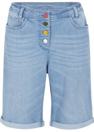 Bermuda en jean confort stretch avec broderie et taille confortable, bpc bonprix collection