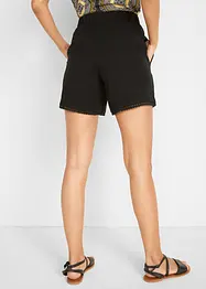 Short en jersey de viscose mélangée avec taille élastiquée et dentelle, bonprix