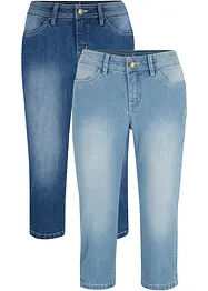 Lot de 2 jeans corsaire extensibles, bonprix