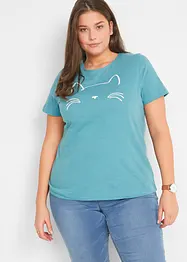 T-shirt manches courtes avec imprimé chat, bonprix