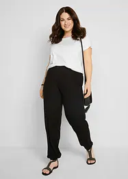 Pantalon en jersey léger avec ceinture confortable et chevilles élastiques, bonprix