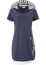 Robe T-shirt à manches courtes et capuche, style double épaisseur, John Baner JEANSWEAR