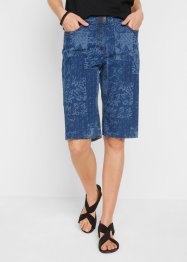 Bermuda en jean coton extensible avec patchwork et taille confortable, bpc bonprix collection