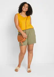 Short en jersey de viscose mélangée avec taille élastiquée et dentelle, bonprix