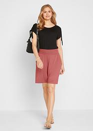 Bermuda ample en jersey avec large smock confortable à la taille, bpc bonprix collection