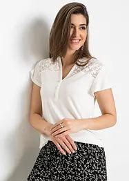 T-shirt col tunisien en viscose extensible, bonprix