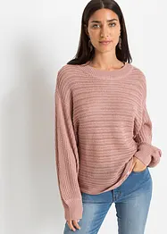 Pull en maille ajourée oversize, bonprix