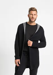 Gilet en maille à capuche, coton, bonprix