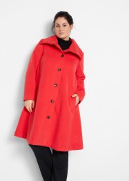 Manteau en imitation laine coupe trapèze avec col haut ample, bpc bonprix collection