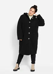 Manteau en sherpa avec capuche et poches, bonprix