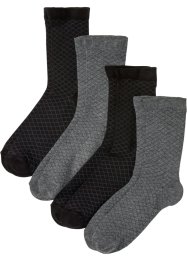 Lot de 4 paires de chaussettes avec bord non comprimant avec coton bio, bpc bonprix collection