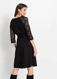 Robe en jersey à manches dentelle, bonprix