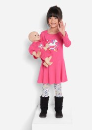 Robe en jersey + legging fille avec robe de poupée (Ens. 3 pces.), bpc bonprix collection