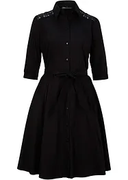 Robe-chemise avec dentelle et lien à nouer, bonprix