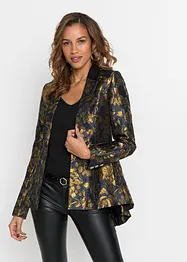 Blazer long, jacquard doré, bonprix