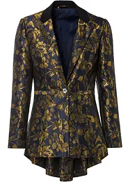 Blazer long, jacquard doré, bonprix