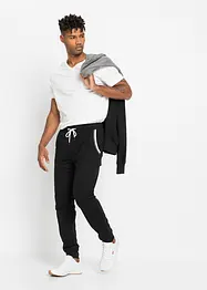 Pantalon de jogging à détails contrastants, 100% coton, bonprix